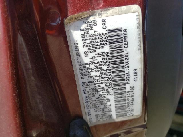 Photo 11 VIN: 4T1BG22K51U058609 - TOYOTA CAMRY CE 