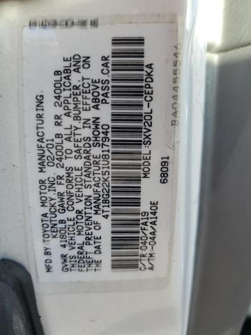 Photo 11 VIN: 4T1BG22K51U817940 - TOYOTA CAMRY CE 