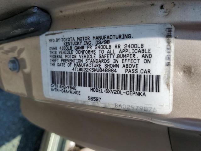 Photo 12 VIN: 4T1BG22K5WU848984 - TOYOTA CAMRY 