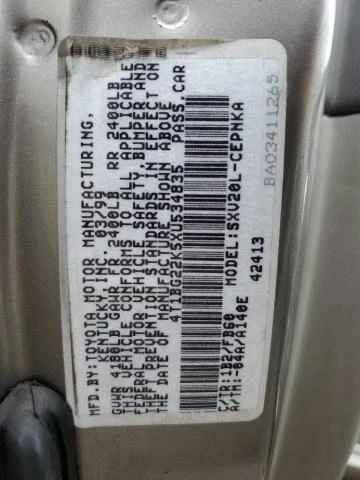 Photo 12 VIN: 4T1BG22K5XU534835 - TOYOTA CAMRY CE 