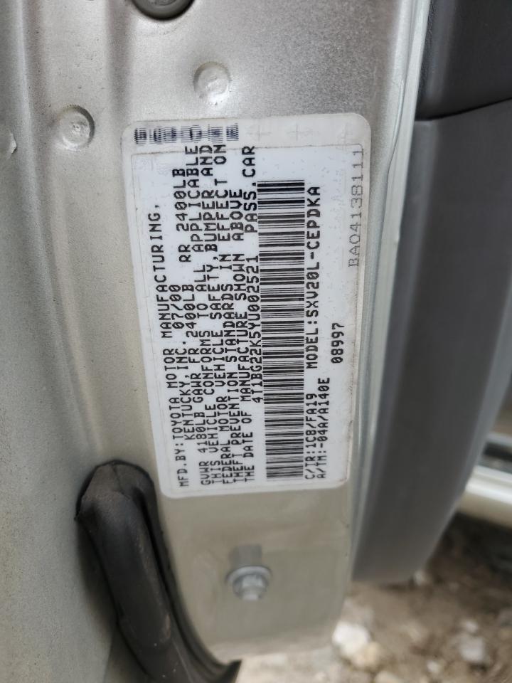 Photo 11 VIN: 4T1BG22K5YU002521 - TOYOTA CAMRY 