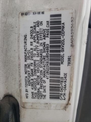 Photo 12 VIN: 4T1BG22K61U854883 - TOYOTA CAMRY CE 