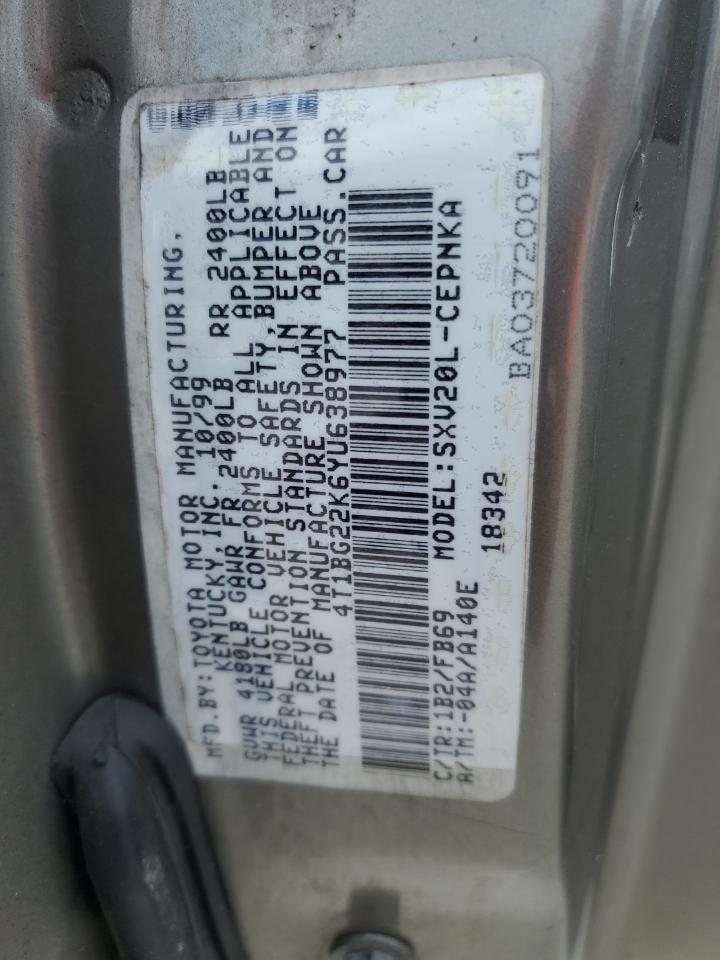 Photo 11 VIN: 4T1BG22K6YU638977 - TOYOTA CAMRY 