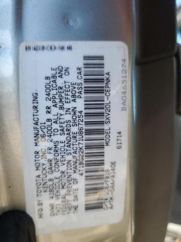 Photo 12 VIN: 4T1BG22K71U867254 - TOYOTA CAMRY 