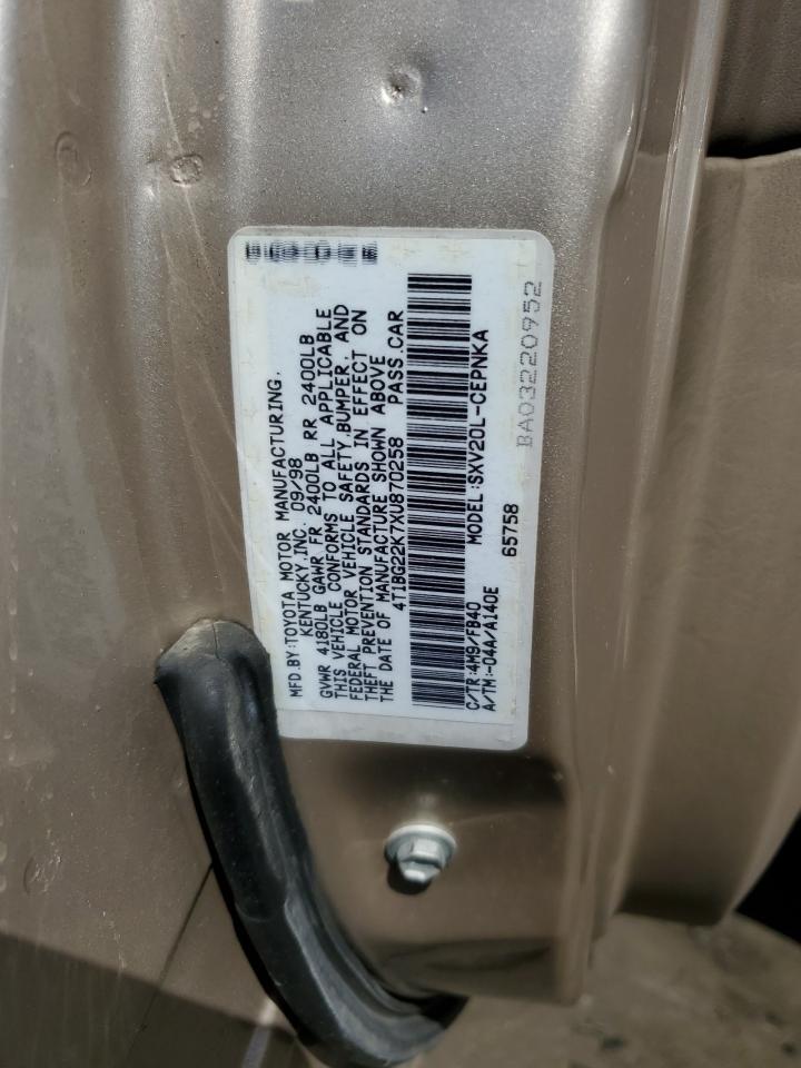 Photo 11 VIN: 4T1BG22K7XU870258 - TOYOTA CAMRY 