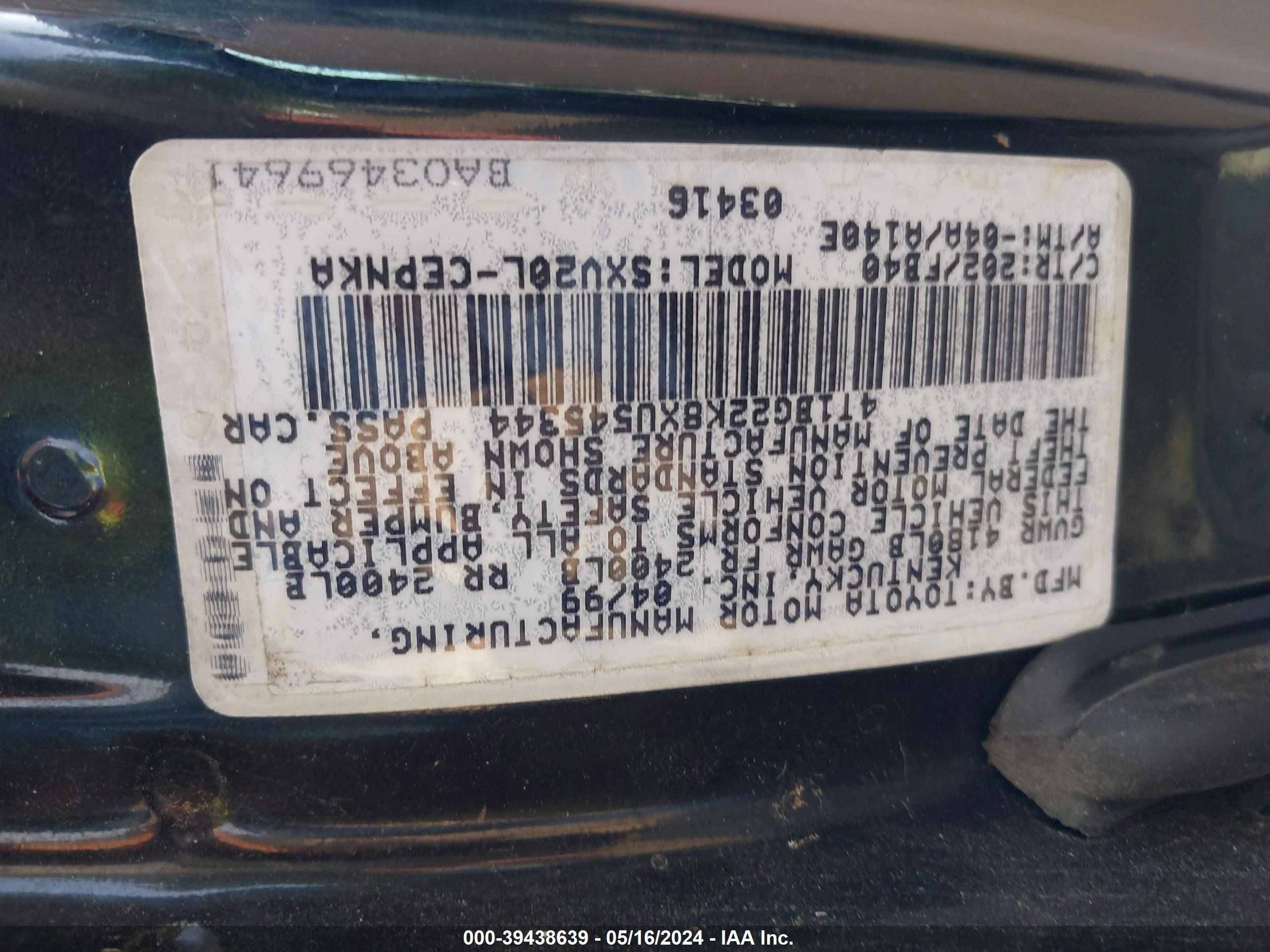 Photo 8 VIN: 4T1BG22K8XU545344 - TOYOTA CAMRY 