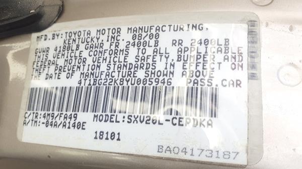 Photo 2 VIN: 4T1BG22K8YU005946 - TOYOTA CAMRY 