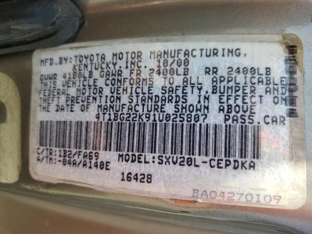 Photo 11 VIN: 4T1BG22K91U025807 - TOYOTA CAMRY CE 