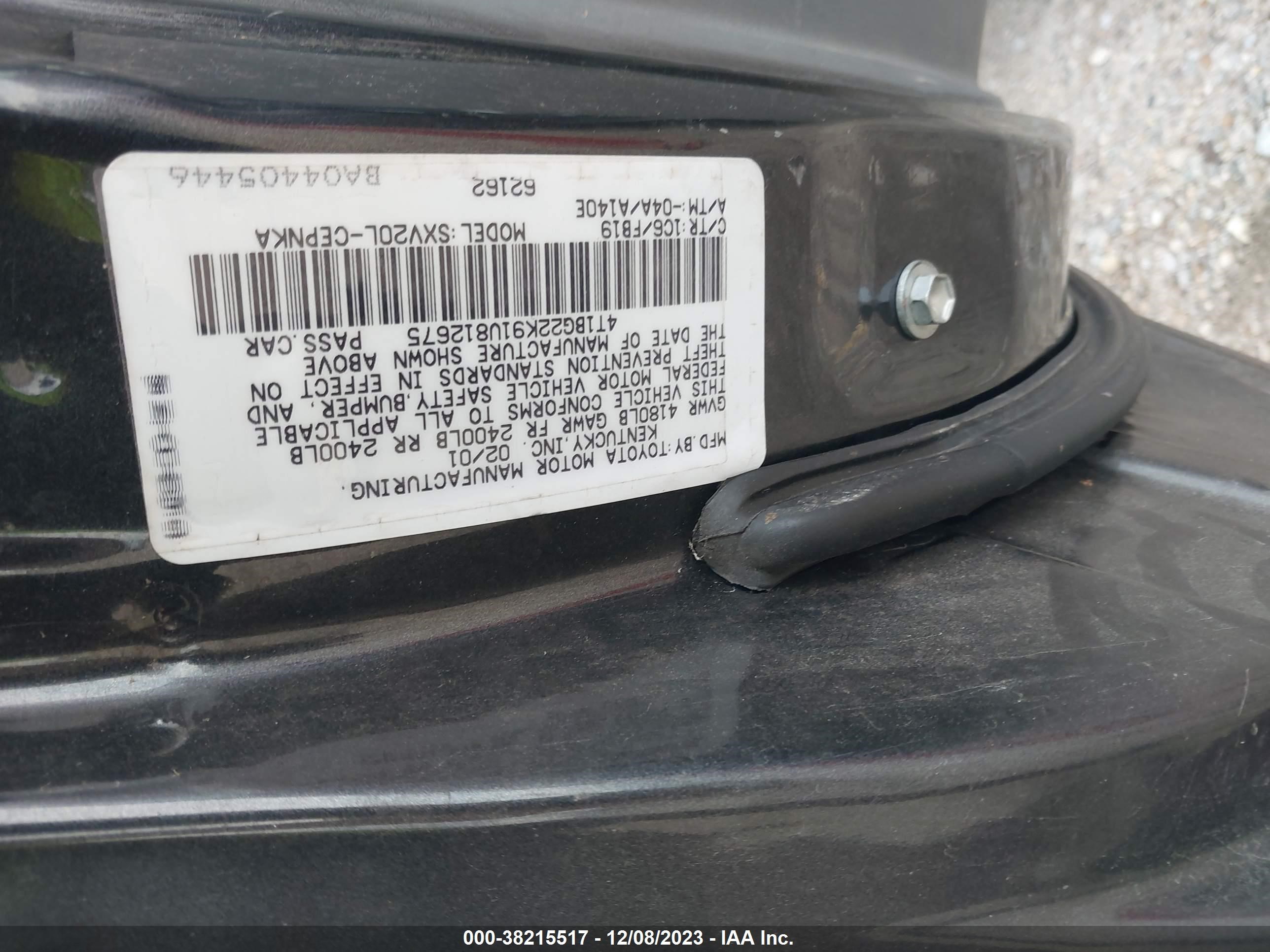 Photo 8 VIN: 4T1BG22K91U812675 - TOYOTA CAMRY 