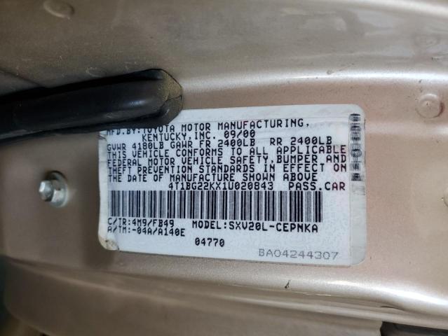 Photo 12 VIN: 4T1BG22KX1U020843 - TOYOTA CAMRY 