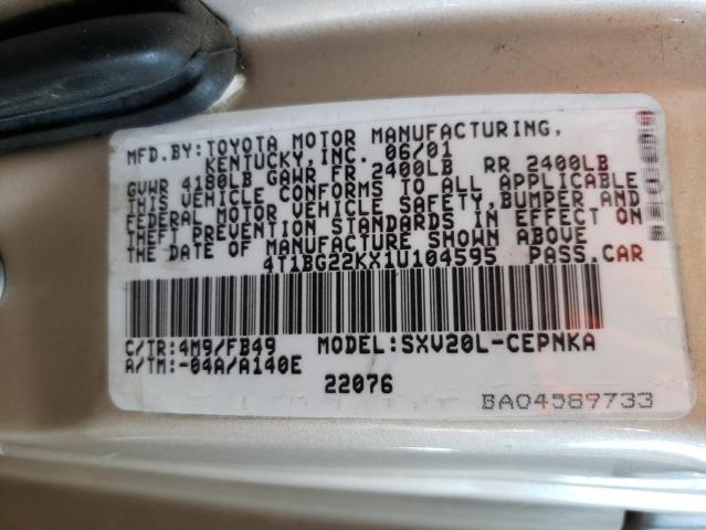 Photo 11 VIN: 4T1BG22KX1U104595 - TOYOTA CAMRY CE 