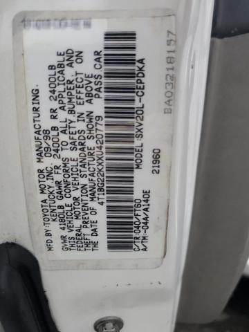 Photo 12 VIN: 4T1BG22KXXU420779 - TOYOTA CAMRY CE 