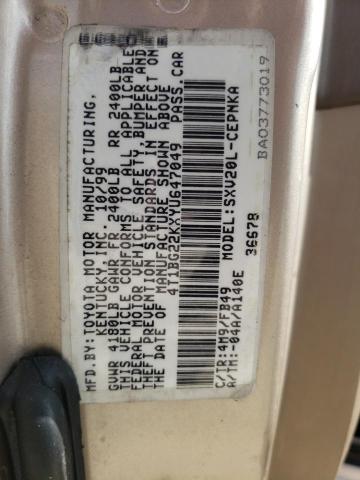 Photo 11 VIN: 4T1BG22KXYU647049 - TOYOTA CAMRY CE 