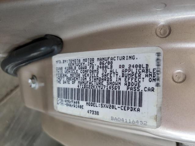 Photo 11 VIN: 4T1BG22KXYU714569 - TOYOTA CAMRY CE 