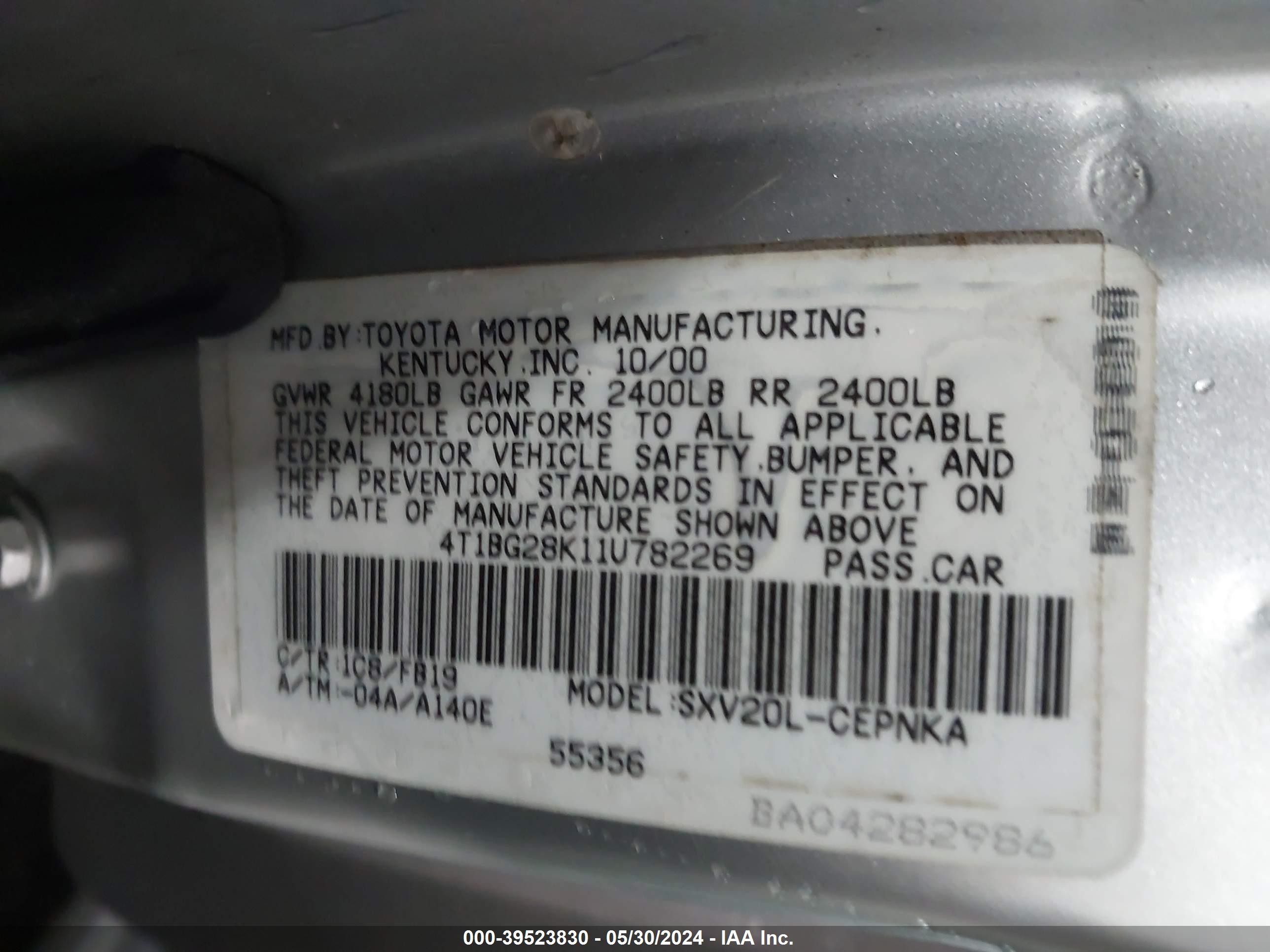 Photo 8 VIN: 4T1BG28K11U782269 - TOYOTA CAMRY 