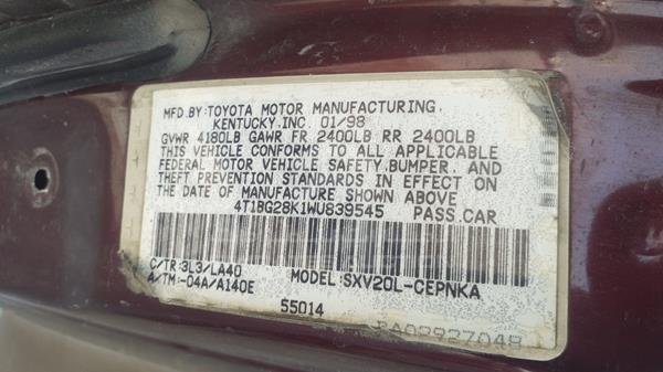 Photo 2 VIN: 4T1BG28K1WU839545 - TOYOTA CAMRY 