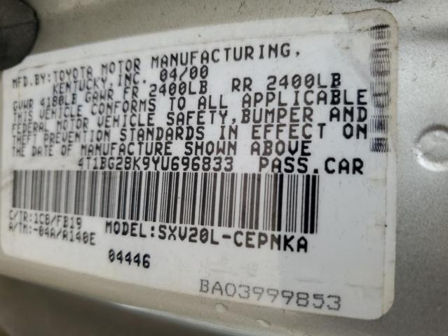 Photo 11 VIN: 4T1BG28K9YU696833 - TOYOTA CAMRY CE 