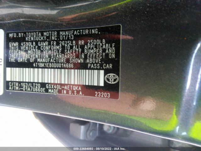 Photo 8 VIN: 4T1BK1EB0DU014686 - TOYOTA AVALON 