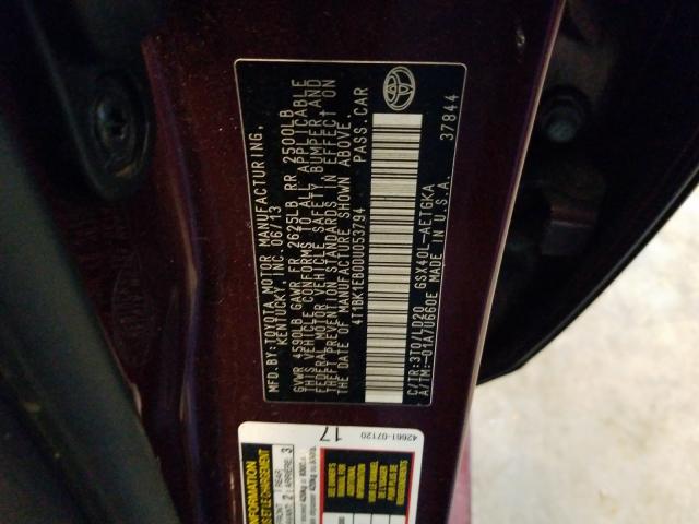 Photo 9 VIN: 4T1BK1EB0DU053794 - TOYOTA AVALON BAS 