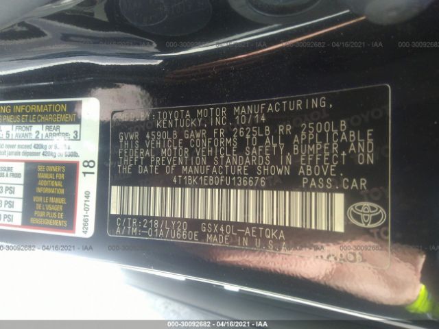 Photo 8 VIN: 4T1BK1EB0FU136676 - TOYOTA AVALON 