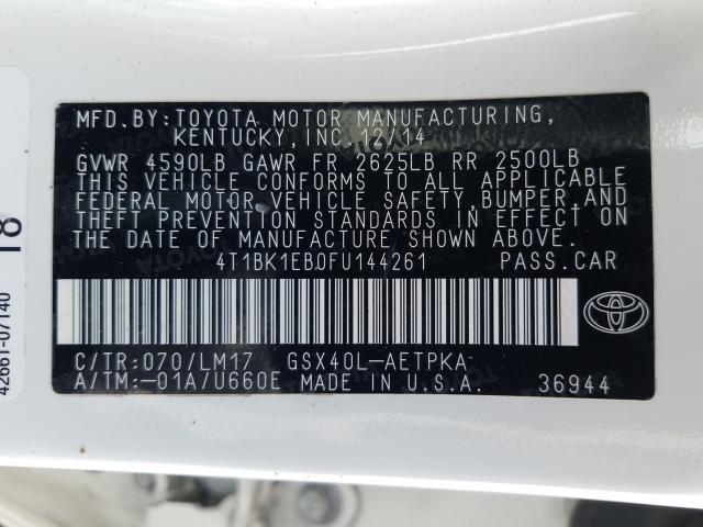 Photo 9 VIN: 4T1BK1EB0FU144261 - TOYOTA AVALON XLE 