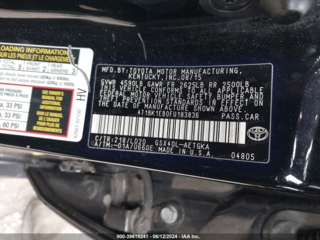 Photo 8 VIN: 4T1BK1EB0FU183836 - TOYOTA AVALON 