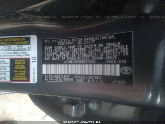 Photo 8 VIN: 4T1BK1EB0HU251054 - TOYOTA AVALON 