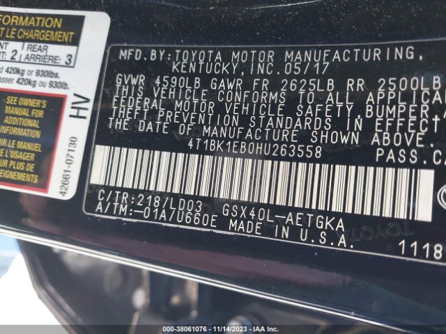 Photo 8 VIN: 4T1BK1EB0HU263558 - TOYOTA AVALON 