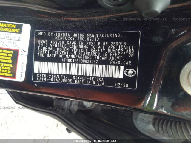 Photo 8 VIN: 4T1BK1EB1DU024062 - TOYOTA AVALON 