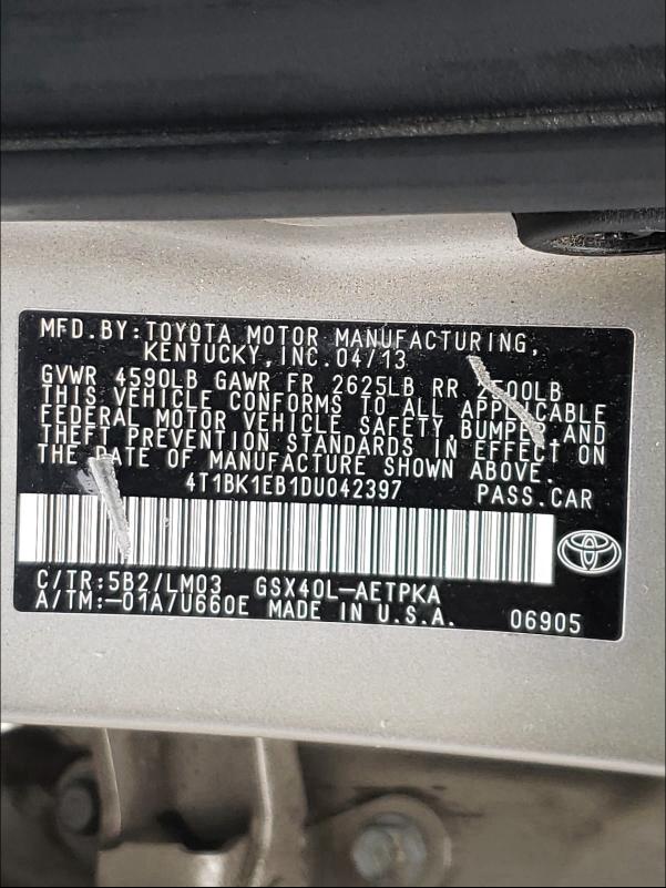 Photo 9 VIN: 4T1BK1EB1DU042397 - TOYOTA AVALON BAS 