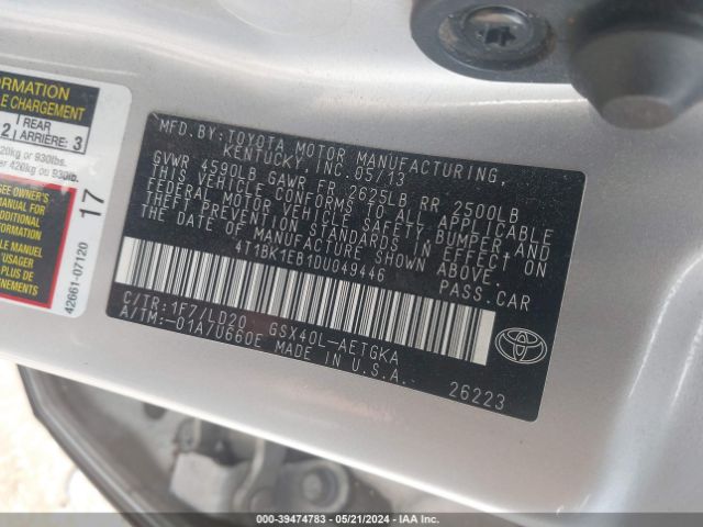 Photo 8 VIN: 4T1BK1EB1DU049446 - TOYOTA AVALON 