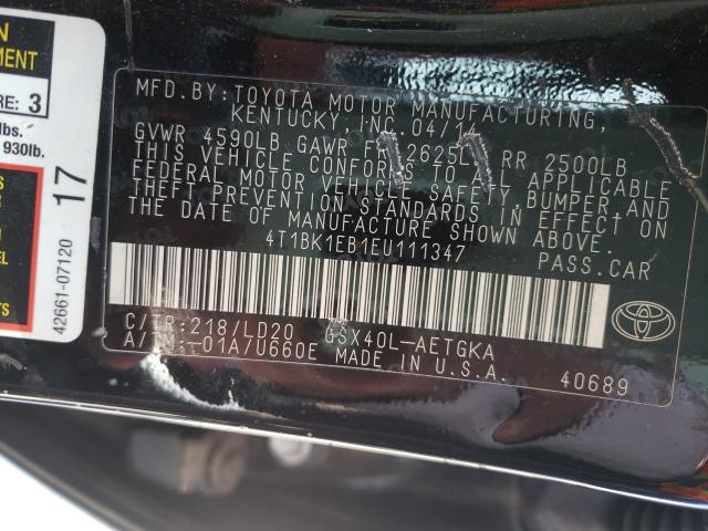 Photo 9 VIN: 4T1BK1EB1EU111347 - TOYOTA AVALON BAS 