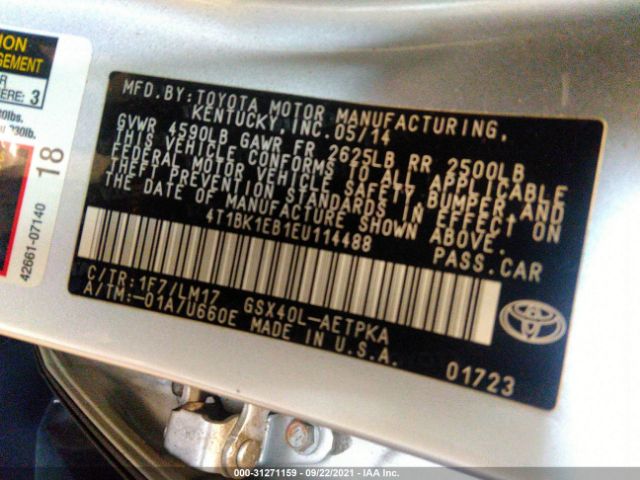 Photo 8 VIN: 4T1BK1EB1EU114488 - TOYOTA AVALON 