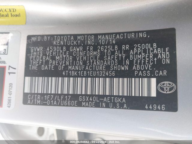 Photo 8 VIN: 4T1BK1EB1EU132456 - TOYOTA AVALON 