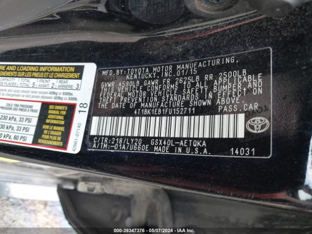 Photo 8 VIN: 4T1BK1EB1FU152711 - TOYOTA AVALON 