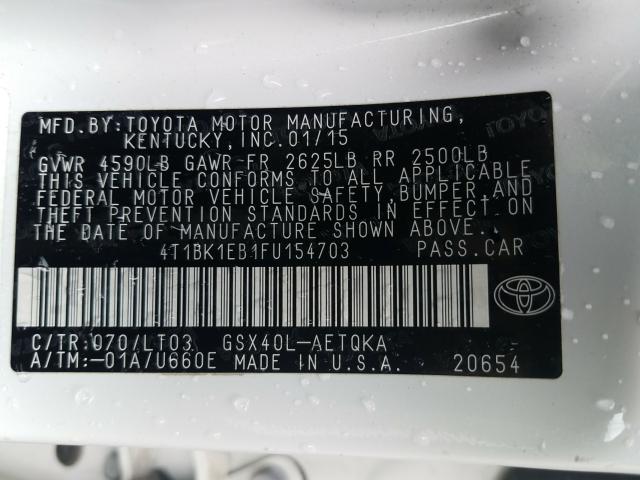 Photo 9 VIN: 4T1BK1EB1FU154703 - TOYOTA AVALON XLE 