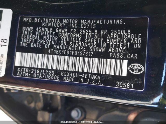 Photo 8 VIN: 4T1BK1EB1FU157617 - TOYOTA AVALON 