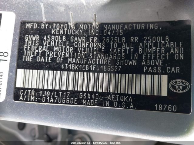 Photo 8 VIN: 4T1BK1EB1FU166527 - TOYOTA AVALON 