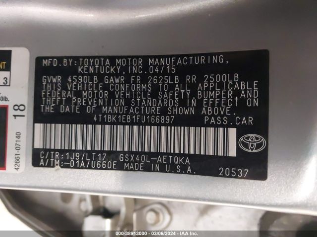 Photo 8 VIN: 4T1BK1EB1FU166897 - TOYOTA AVALON 