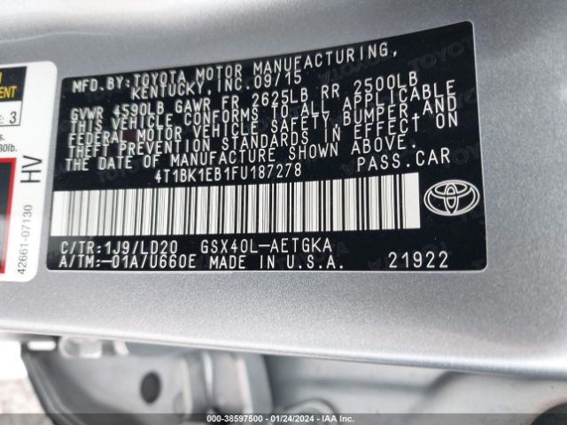 Photo 8 VIN: 4T1BK1EB1FU187278 - TOYOTA AVALON 