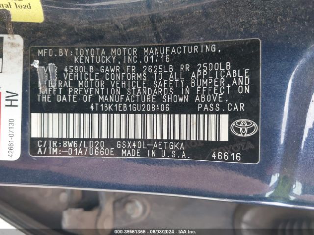 Photo 8 VIN: 4T1BK1EB1GU208406 - TOYOTA AVALON 