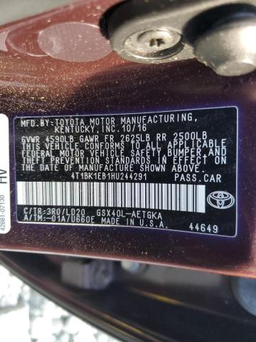 Photo 9 VIN: 4T1BK1EB1HU244291 - TOYOTA AVALON XLE 