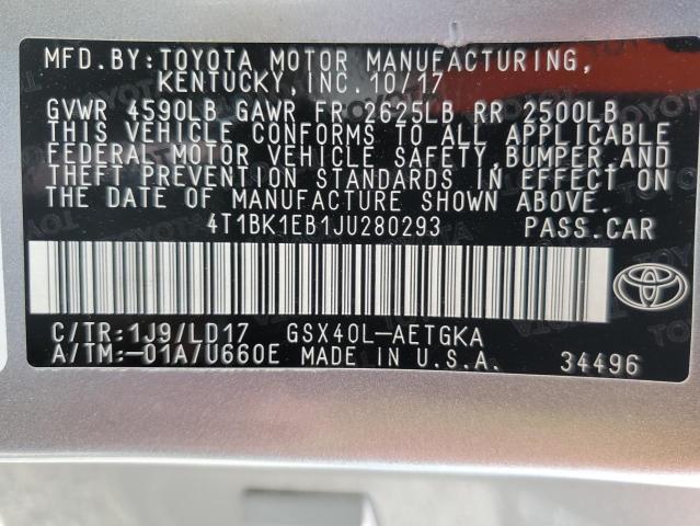 Photo 11 VIN: 4T1BK1EB1JU280293 - TOYOTA AVALON XLE 