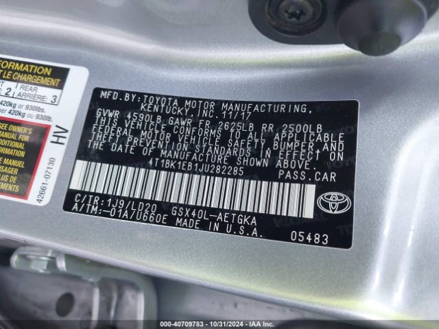 Photo 8 VIN: 4T1BK1EB1JU282285 - TOYOTA AVALON 