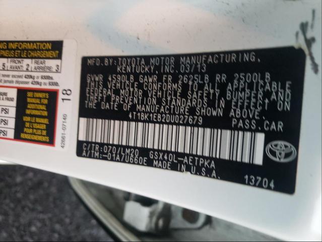 Photo 9 VIN: 4T1BK1EB2DU027679 - TOYOTA AVALON BAS 