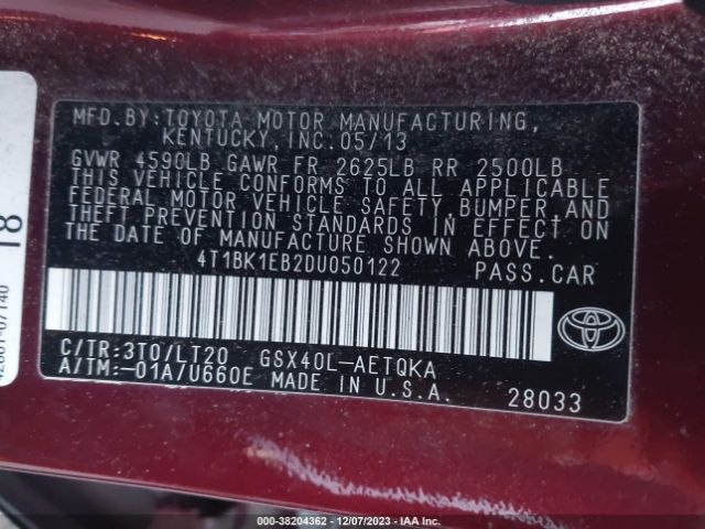 Photo 8 VIN: 4T1BK1EB2DU050122 - TOYOTA AVALON 