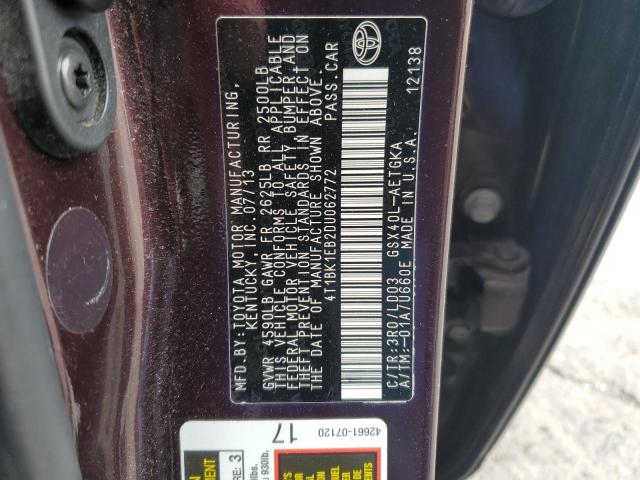 Photo 11 VIN: 4T1BK1EB2DU062772 - TOYOTA AVALON BAS 