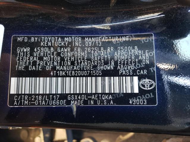 Photo 11 VIN: 4T1BK1EB2DU071505 - TOYOTA AVALON 