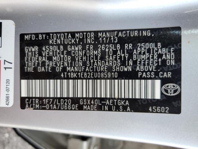 Photo 12 VIN: 4T1BK1EB2EU085910 - TOYOTA AVALON BAS 