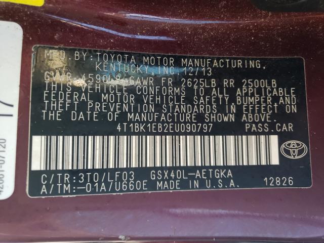 Photo 9 VIN: 4T1BK1EB2EU090797 - TOYOTA AVALON BAS 